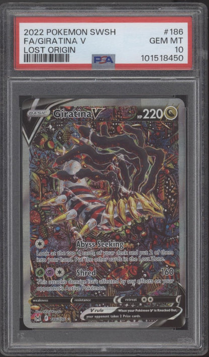 Girantina V Pokemon Lost Origin Full Art #186 PSA 10 Girantina V Pokemon Lost Origin Full Art #186 PSA 10