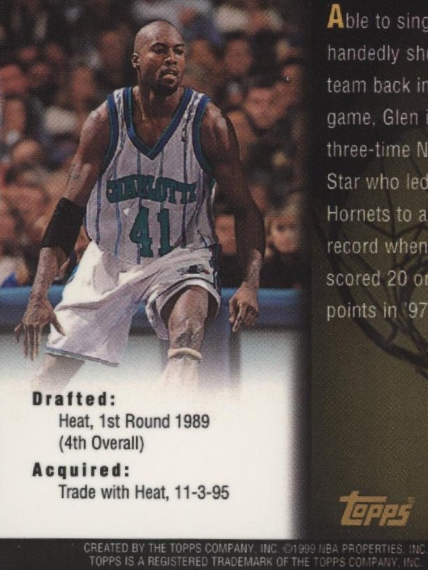 Glen Rice 1999 Topps Certified Auto #AG11 - Collector Store LLC