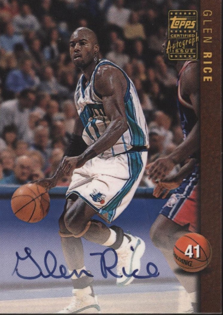 Glen Rice 1999 Topps Certified Auto #AG11 - Collector Store LLC