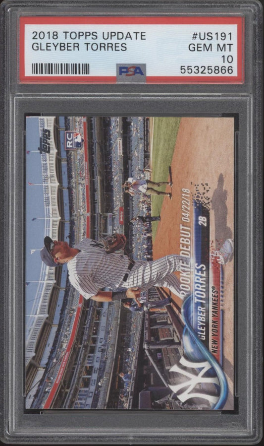 Gleyber Torres 2018 Topps Update Series RC #US191 PSA 10 - Collector Store LLC