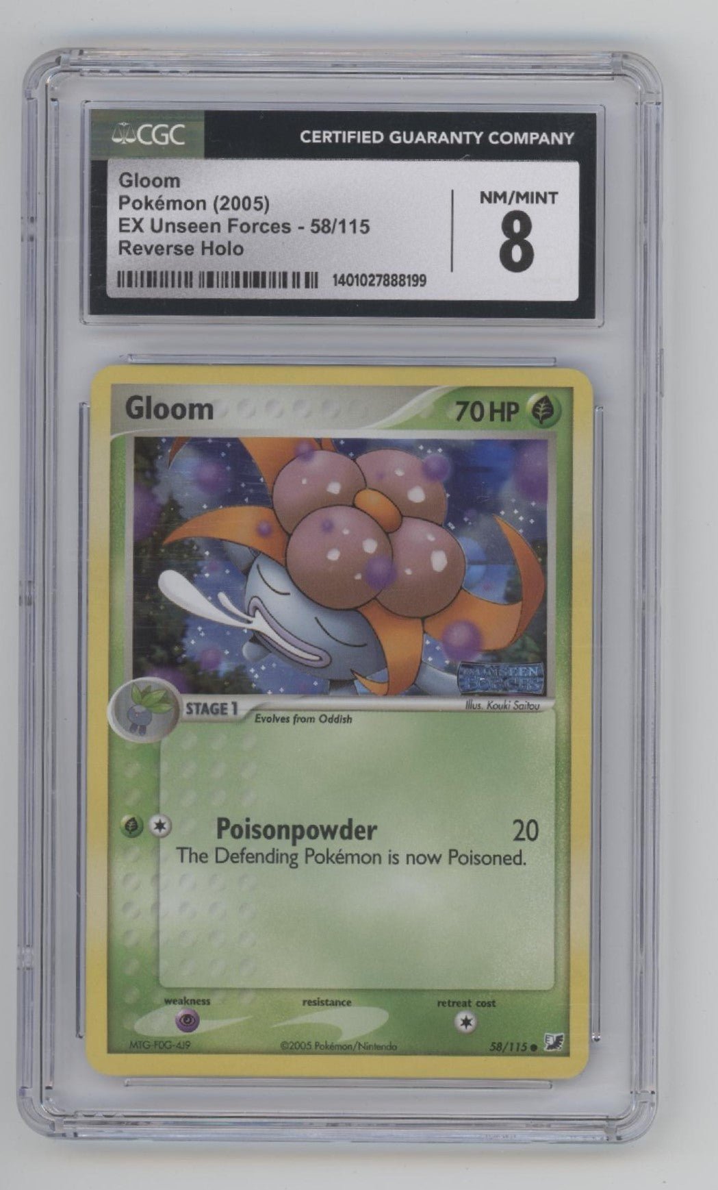 Gloom Pokemon EX Unseen Forces Reverse Holo #58 CGC 8 - Collector Store LLC