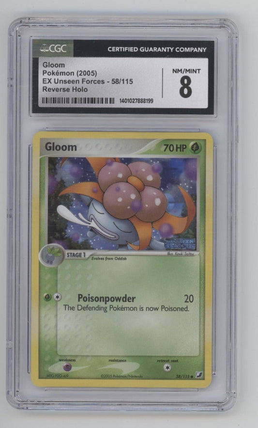 Gloom Pokemon EX Unseen Forces Reverse Holo #58 CGC 8 - Collector Store LLC