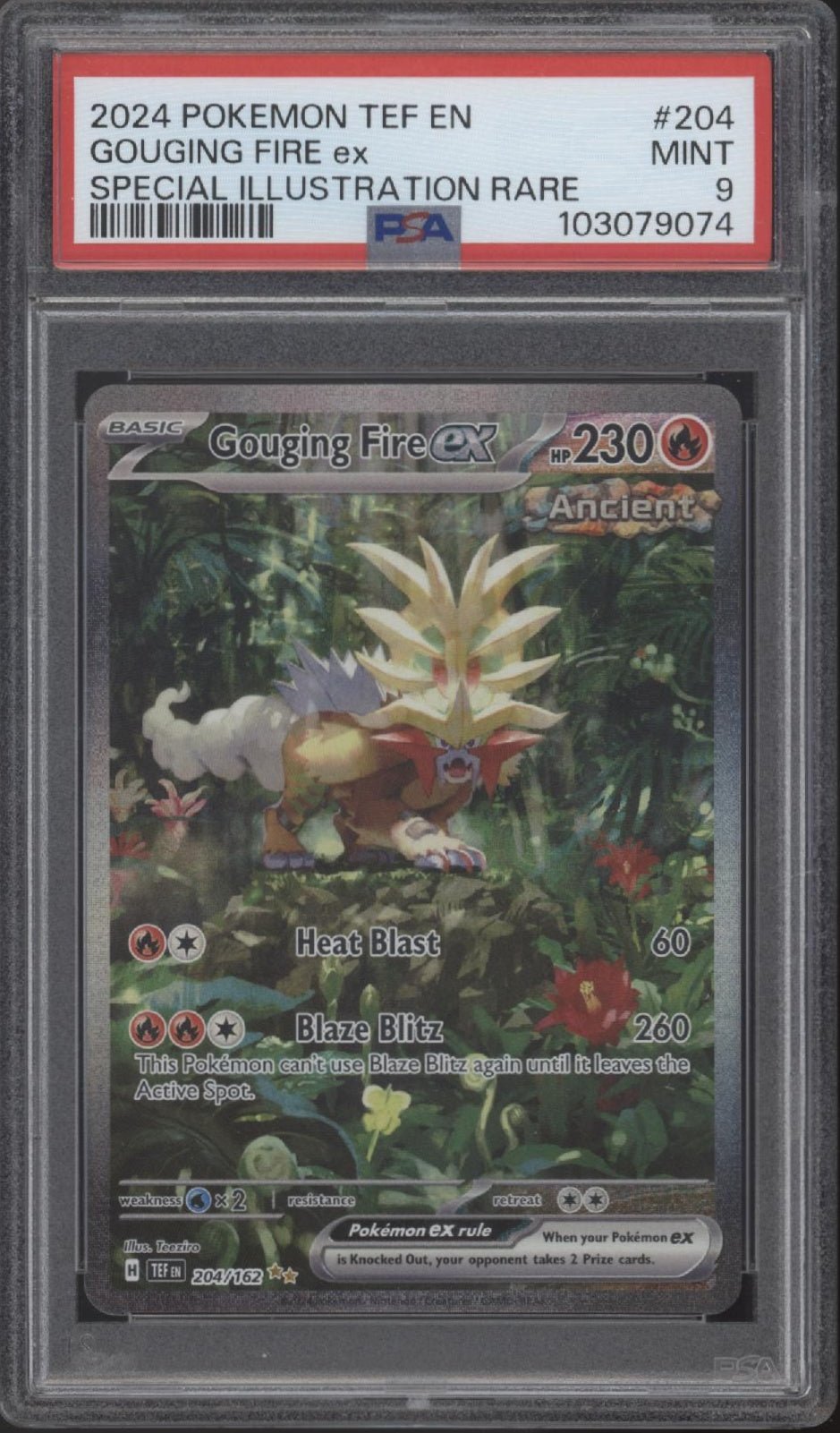 Gouging Fire ex Pokemon Terastal Festival Special Illustration Rare 204 PSA 9 - Collector Store LLC