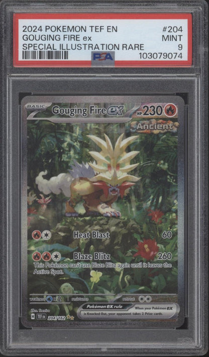 Gouging Fire ex Pokemon Terastal Festival Special Illustration Rare 204 PSA 9 - Collector Store LLC