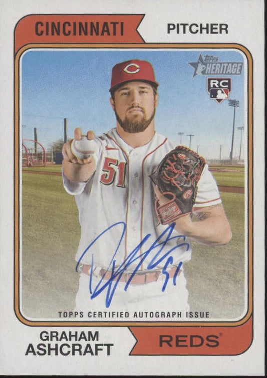 Graham Ashcraft 2023 Topps Heritage RC Auto ROA - GA - Collector Store LLC