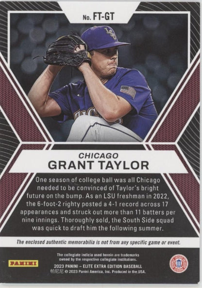 Grant Taylor 2023 Panini Elite Extra Edition Future Threads Swatch #FT - GT - Collector Store LLC