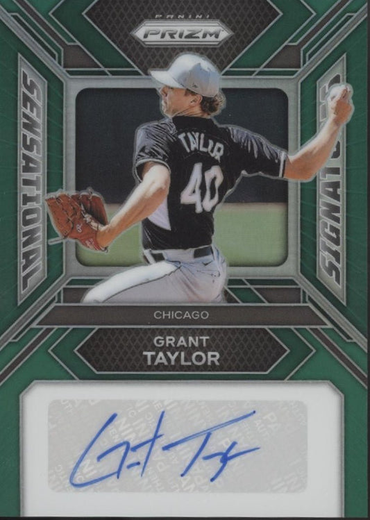 Grant Taylor 2024 Panini Prizm Sensational Signatures Green Prizm Auto SS - GT - Collector Store LLC