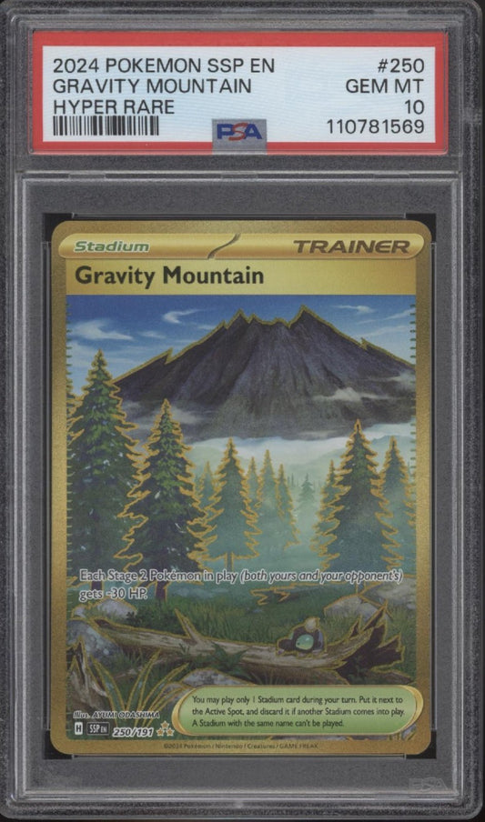 Gravity Mountain Pokemon Surging Sparks Hyper Rare 250 PSA 10 - Collector Store LLC