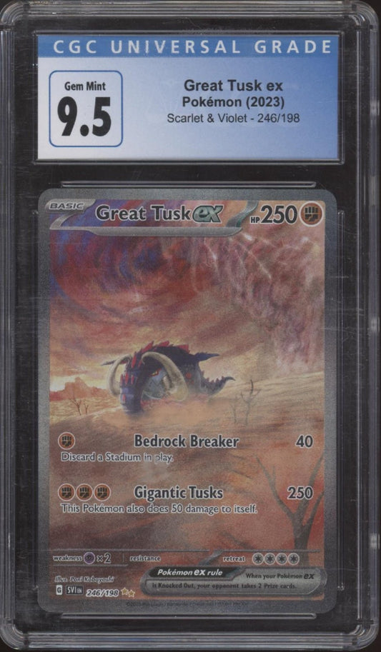 Great Tusk ex Pokemon Scarlet & Violet #246 CGC 9.5 - Collector Store LLC