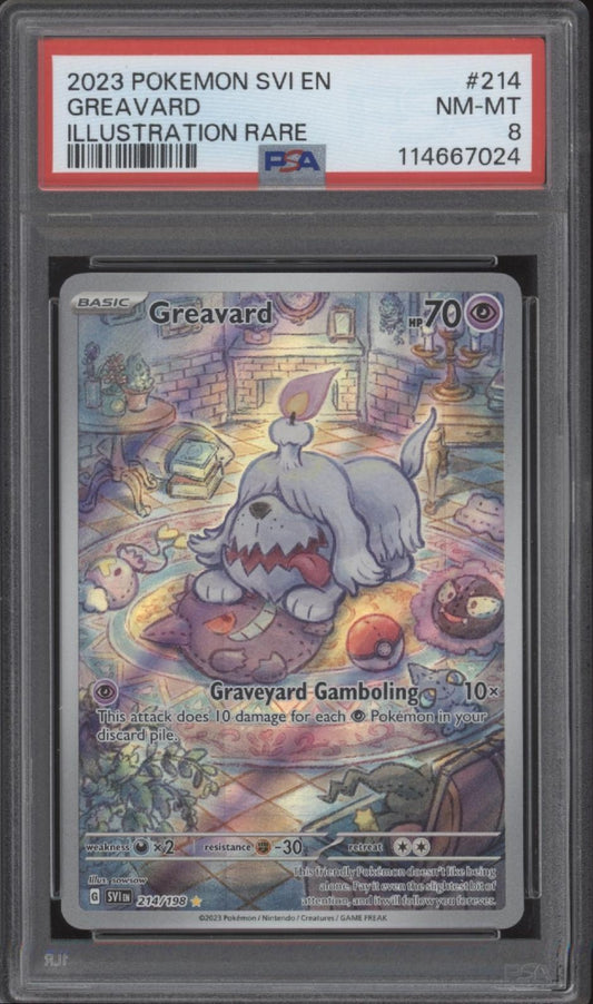Greavard Pokemon Scarlet & Violet Illustration Rare 214 PSA 8 - Collector Store LLC