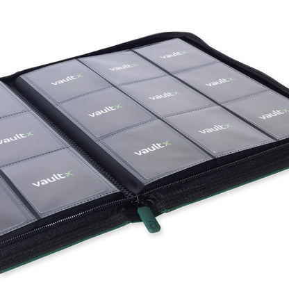 Vaultx 9-Pocket Exo-Tec Zip Binder - Forest Green