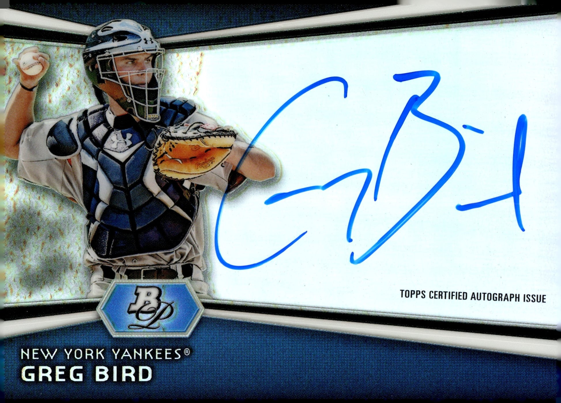 Greg Bird 2012 Bowman Platinum Refractor Auto #AP - GB - Collector Store LLC