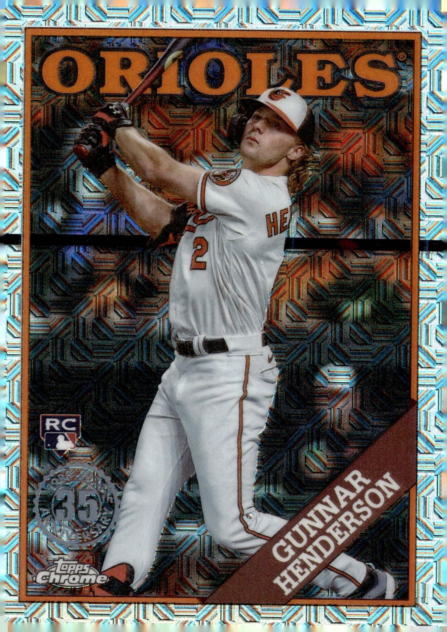 Gunnar Henderson 2023 Topps Chrome 35th Anniversary Mojo Refractor RC #2T88C - 28 - Collector Store LLC