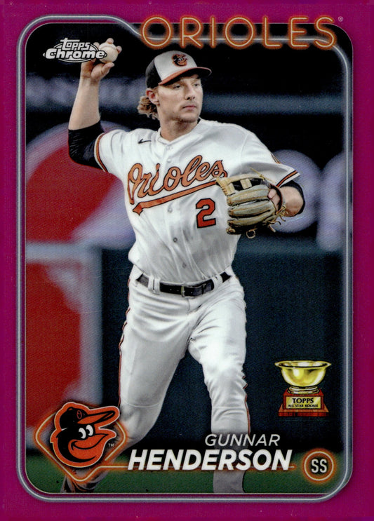 Gunnar Henderson 2024 Topps Chrome Fuchsia Refractor 36 - Collector Store LLC
