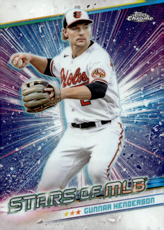 Gunnar Henderson 2024 Topps Chrome Stars of MLB Refractor CSMLB - 33 - Collector Store LLC