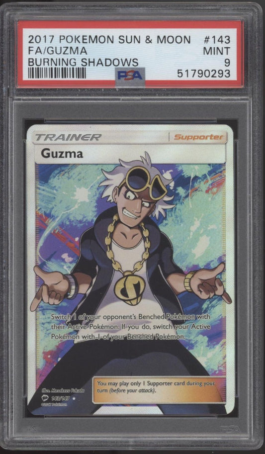 Guzma Pokemon Burning Shadows Full Art #143 PSA 9 - Collector Store LLC