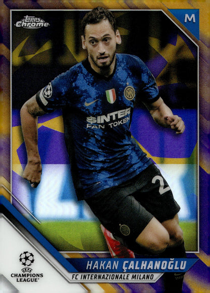 Hakan Calhanoglu 2021 - 22 Topps Chrome UCL Purple & Gold Starball Refractor #127 - Collector Store LLC