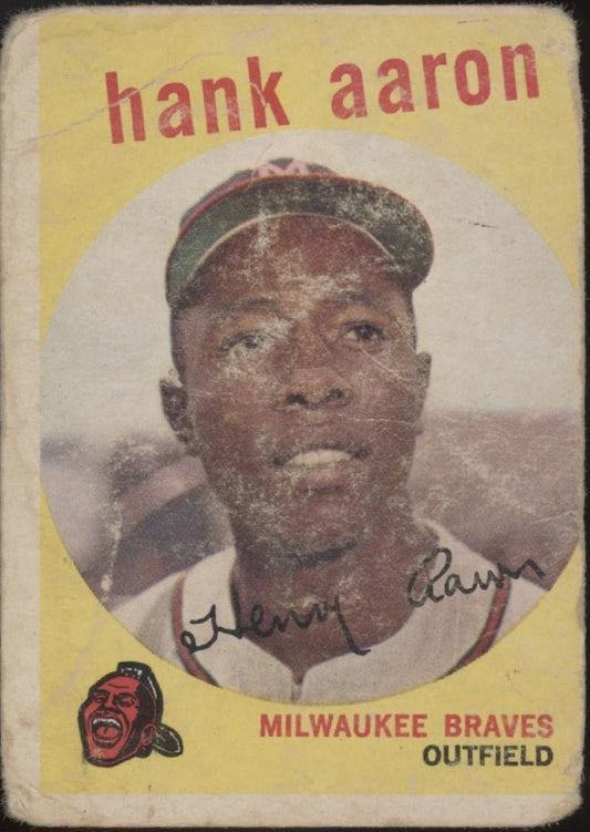 Hank Aaron 1959 Topps #380 Milwaukee Braves PR - Collector Store LLC
