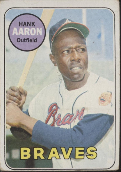 Hank Aaron 1969 Topps #100 Atlanta Braves GD #2 - Collector Store LLC