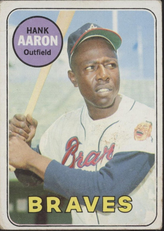 Hank Aaron 1969 Topps #100 Atlanta Braves GD #3 - Collector Store LLC