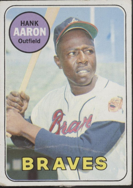 Hank Aaron 1969 Topps #100 Atlanta Braves PR - Collector Store LLC