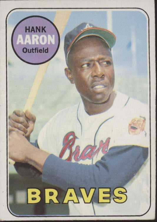 Hank Aaron 1969 Topps #100 Atlanta Braves VG - EX - Collector Store LLC