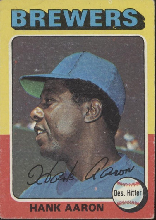 Hank Aaron 1975 Topps #660 Milwaukee Brewers VG - Collector Store LLC