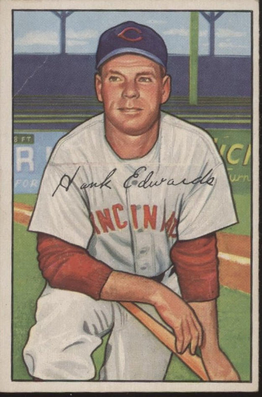 Hank Edwards 1952 Bowman #141 Cincinnati Reds VG - EX - Collector Store LLC