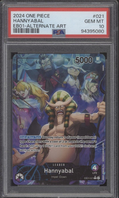 Hannyabal One Piece Card Game Memorial Collection Alternate Art #021 PSA 10 - Collector Store LLC