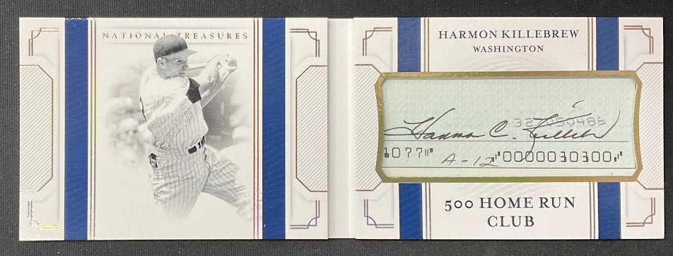 Harmon Killebrew 2019 Panini National Treasures Cut Signatures Relic Auto 18/25 - Collector Store LLC