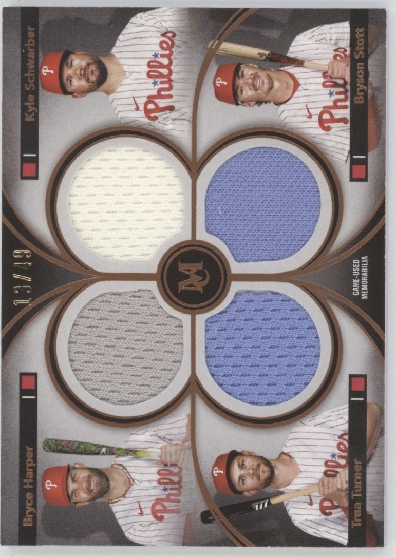 Harper / Schwarber / Turner / Stott 2024 Topps Museum Collection Quad Relic /49 - Collector Store LLC