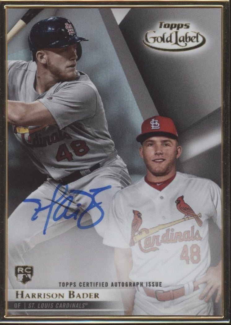 Harrison Bader 2018 Topps Gold Label Framed Refractor RC Auto #FA - HB - Collector Store LLC