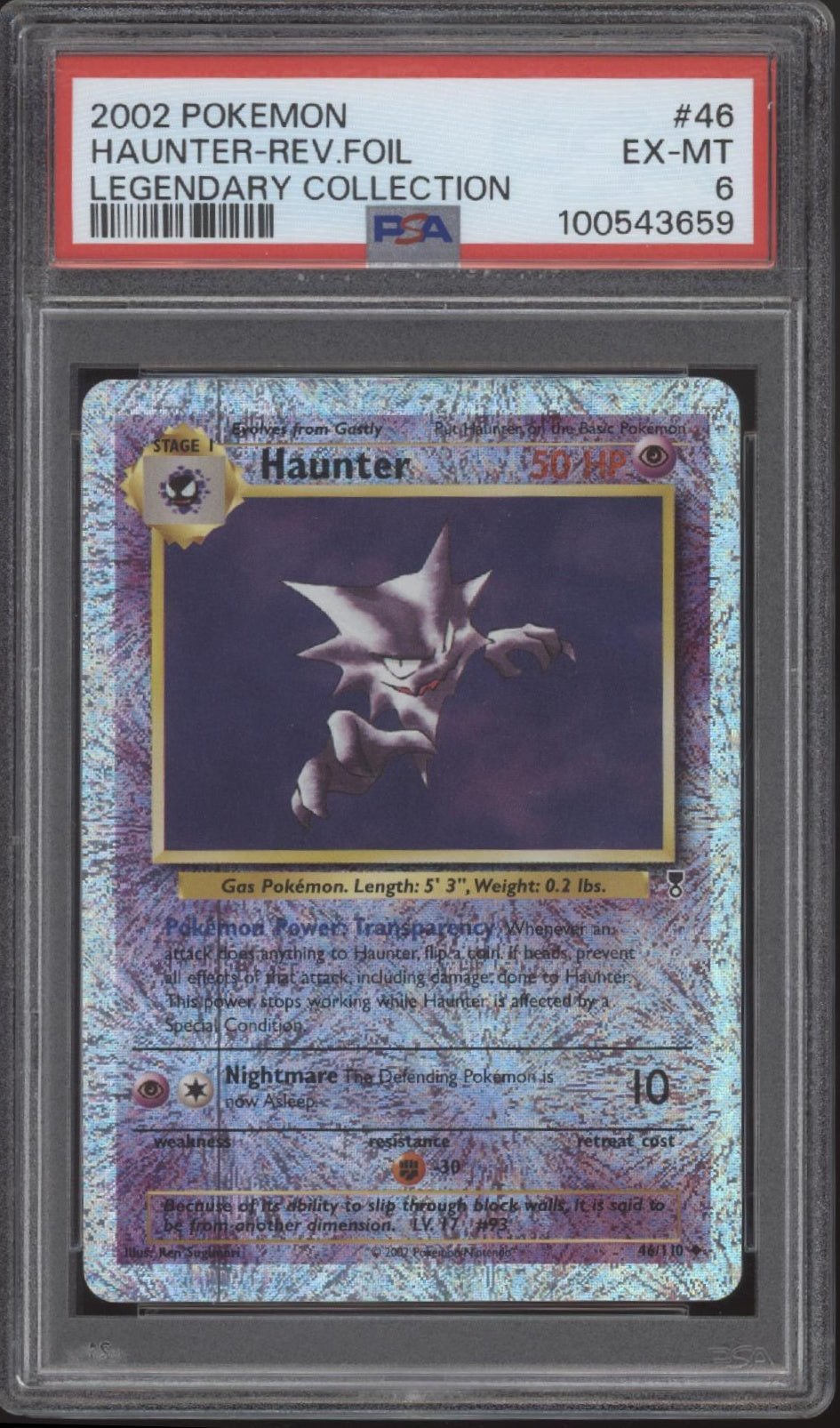 Haunter Pokemon Legendary Collection Reverse Foil #46 PSA 6 - Collector Store LLC