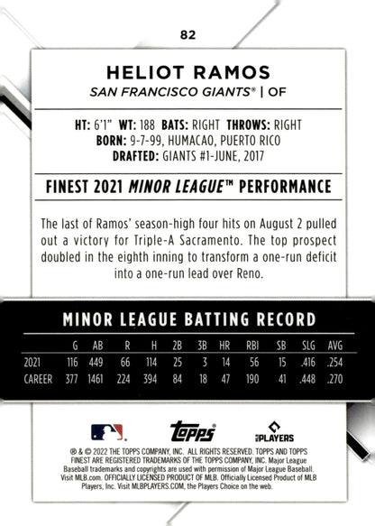 Heliot Ramos 2022 Topps Finest RC 82 - Collector Store LLC
