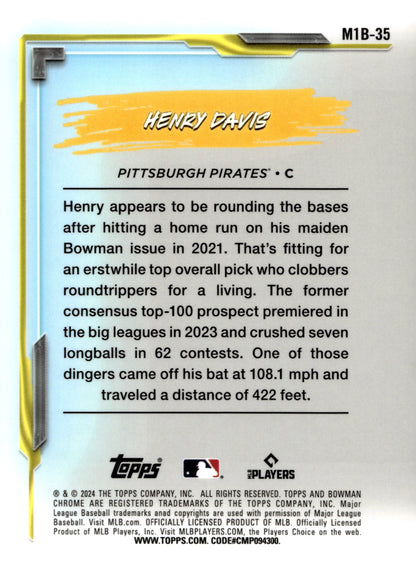 Henry Davis 2024 Bowman Chrome My 1st Bowman Mojo Refractor RC M1B - 35 1 - Collector Store LLC