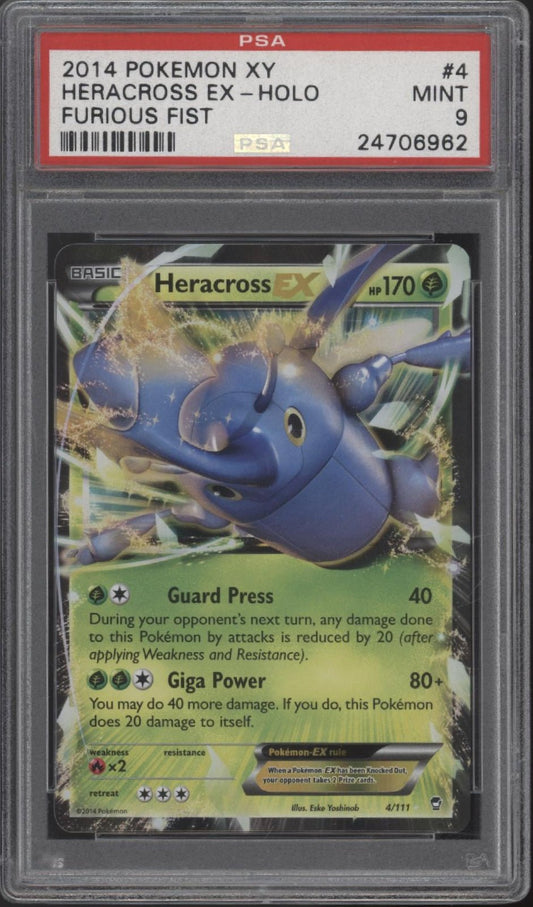 Heracross ex Pokemon Furious Fist Holo 4 PSA 9 - Collector Store LLC