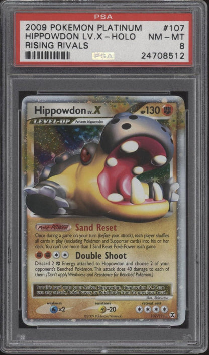 Hippowdon LV X Pokemon Rising Rivals Holo #107 PSA 8