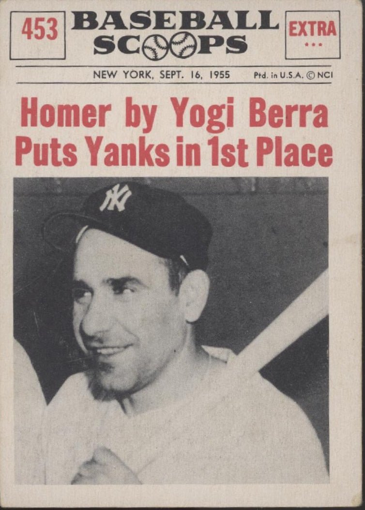 Homer by Yogi Berra Puts Yanks in 1st Place 1961 Nu - Cards #453 EX - Collector Store LLC