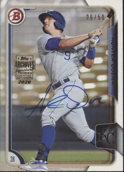 Hunter Dozier 2020 Topps Archives Signature Series Auto 06/50 #BP56 - Collector Store LLC