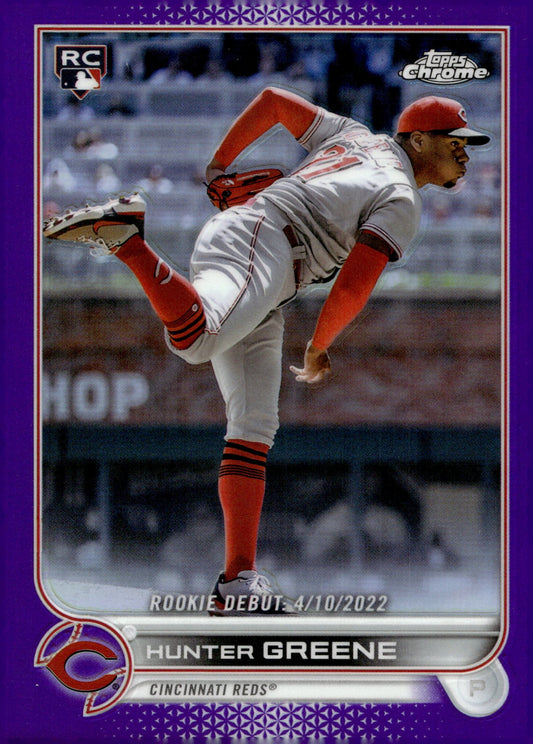 Hunter Greene 2022 Topps Chrome Purple Refractor RC #USC93 - Collector Store LLC