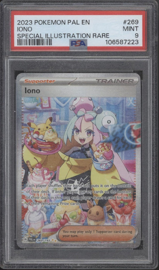 Iono Pokemon Paldean Fates Special Illustration Rare 269 PSA 9 - Collector Store LLC