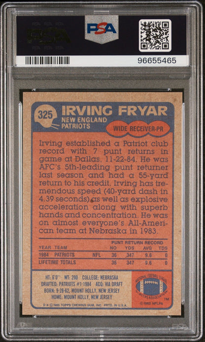 Irving Fryar 1985 Topps RC #325 PSA 9 - Collector Store LLC