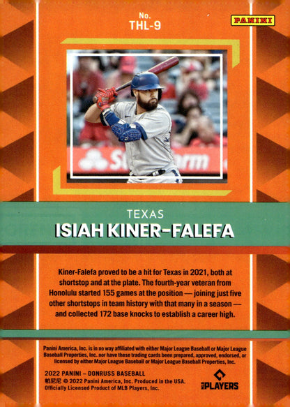 Isiah Kiner - Falefa 2022 Panini Donruss The Hit List THL - 9 - Collector Store LLC