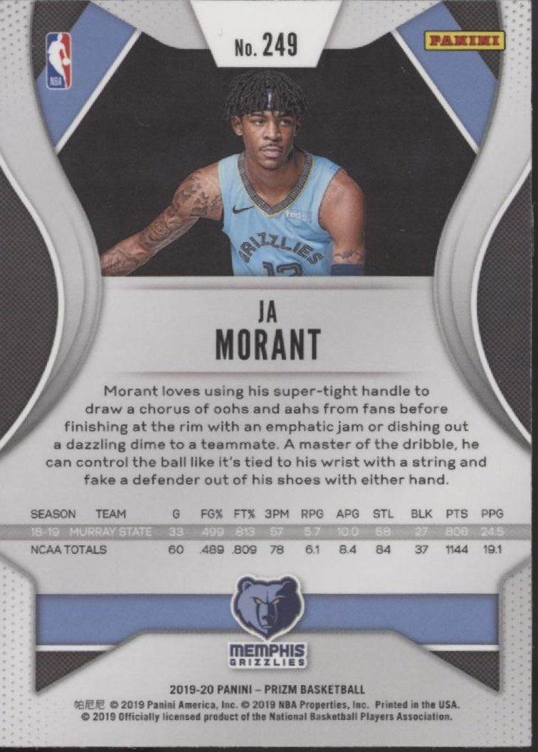 Ja Morant 2019 - 20 Panini Prizm RC #249 - Collector Store LLC