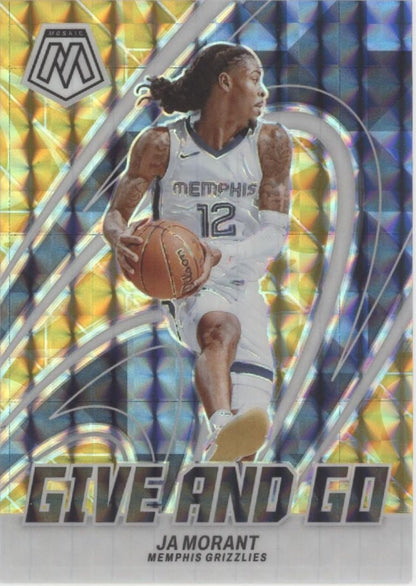 Ja Morant 2023 - 24 Panini Mosaic Give & Go Gold Prizm 17/99 #9 - Collector Store LLC