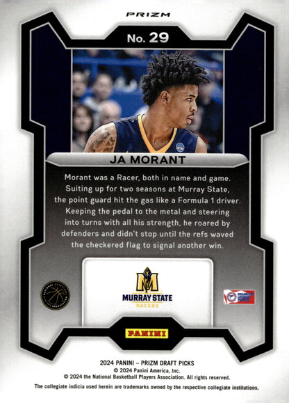 Ja Morant 2024 Panini Prizm Draft Picks Green Prizm #29 - Collector Store LLC