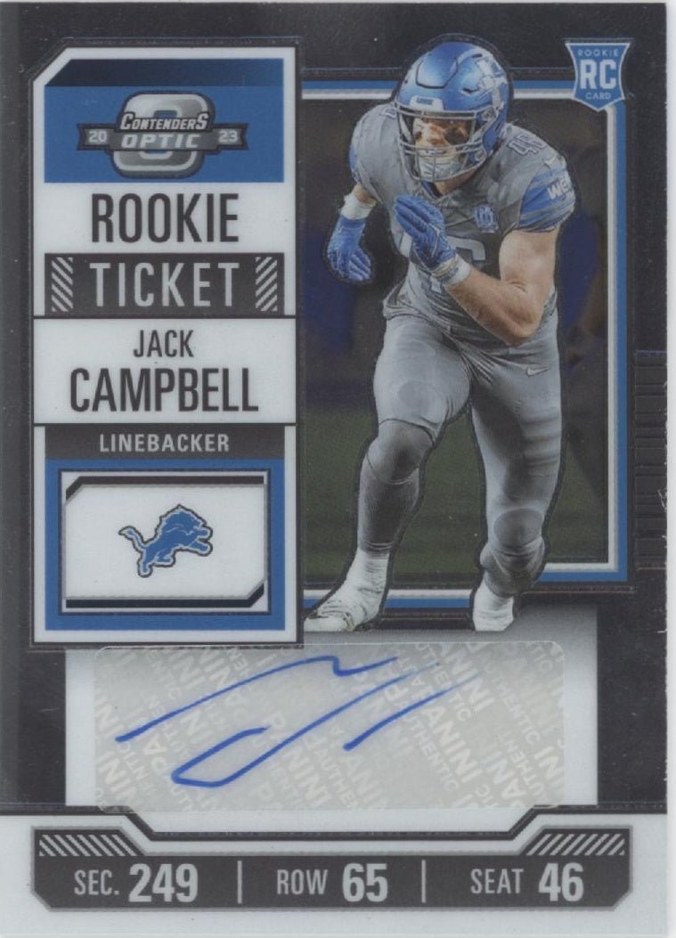 Jack Campbell 2023 Panini Contenders Optic Rookie Ticket RC Auto #173 - Collector Store LLC