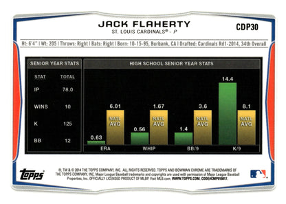 Jack Flaherty 2014 Bowman Chrome CDP30 - Collector Store LLC