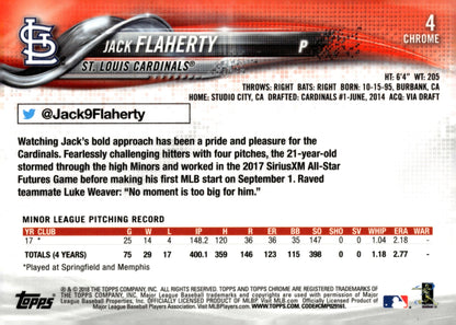 Jack Flaherty 2018 Topps Chrome RC #4 - Collector Store LLC