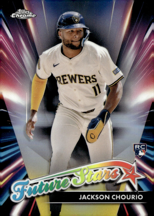 Jackson Chourio 2024 Topps Chrome Future Stars Refractor RC FSU - 16 1 - Collector Store LLC